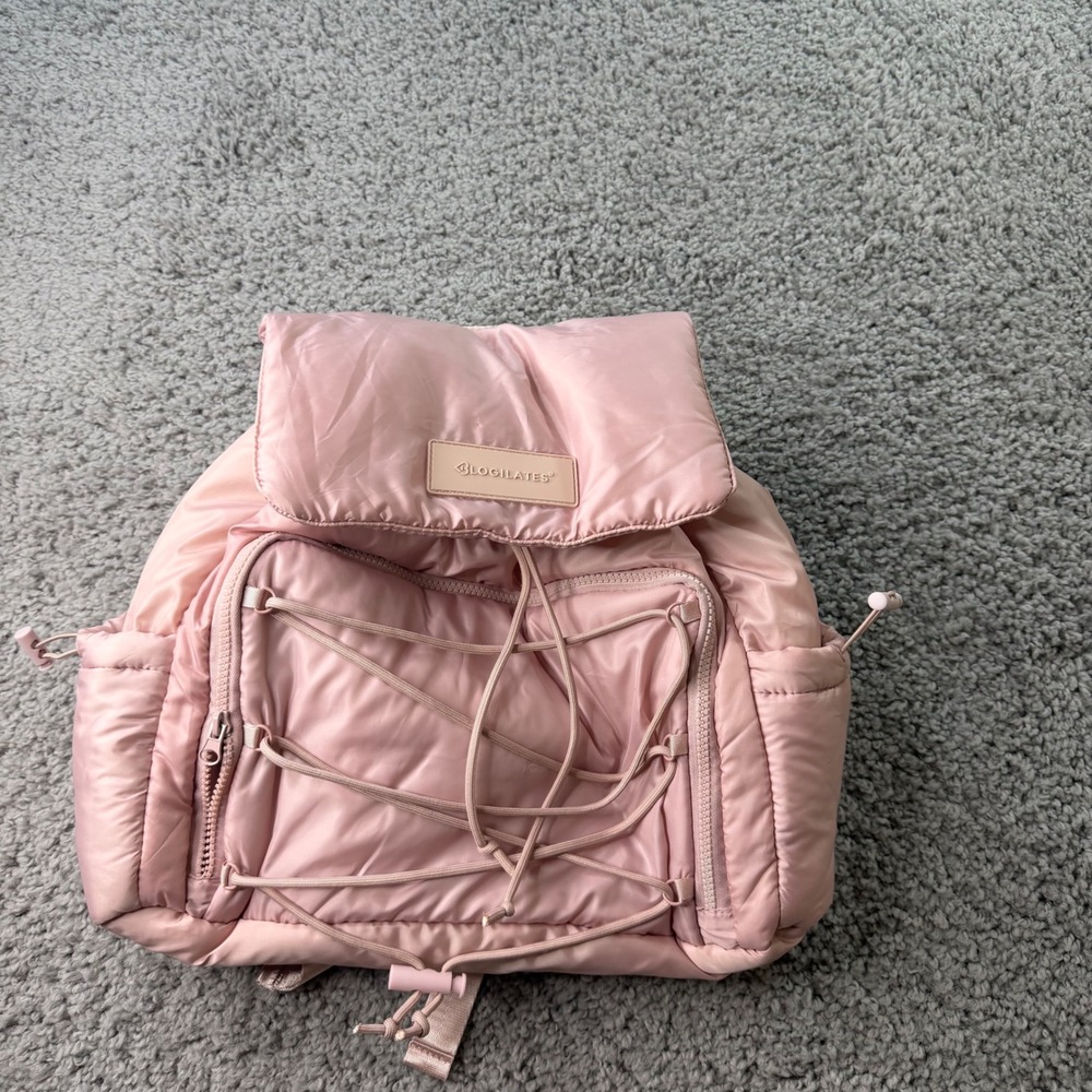 Blogilates Mini Backpack Pink NWOT Pillow Soft Bungee 7 Pocket Target